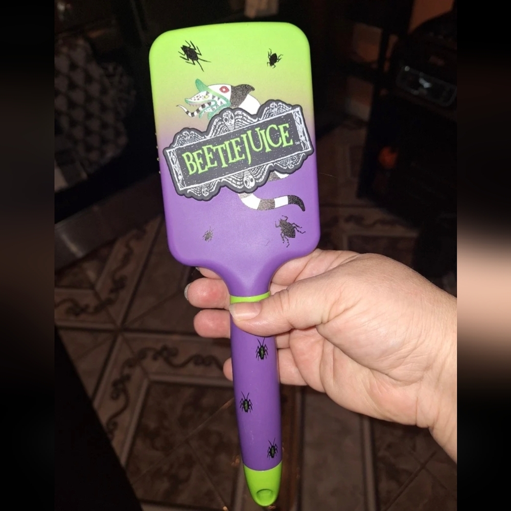 Beetlejuice Purple and Green Hair Brush